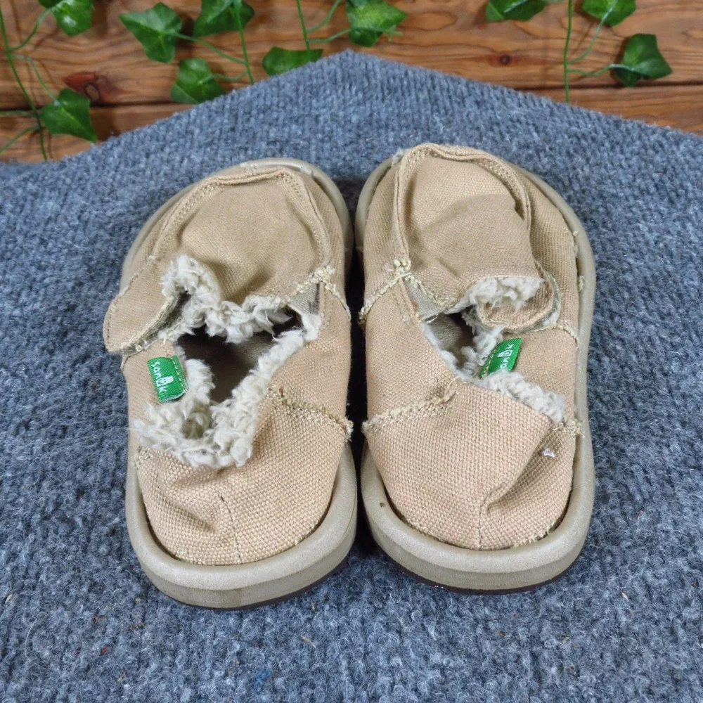 Sanuk Donna‎ Hemp Chill Toddler Boys Casual Shoe Size 10C Everyday Tan Fabric